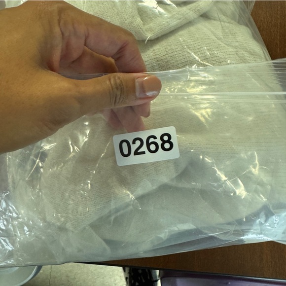 FIGARO Beige Sweater Long Sleeve Ruffle Knit Mini Dress  Quiet Luxury Size 2 - Picture 13 of 13